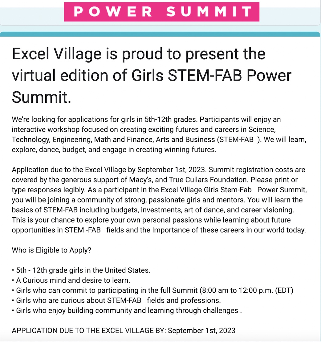Excel Village Power Summit Update